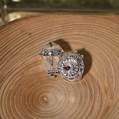 Spinningdaisy Clip On Earrings for Women | Non Pierced Earrings for Wedding - color: Solitare Clear