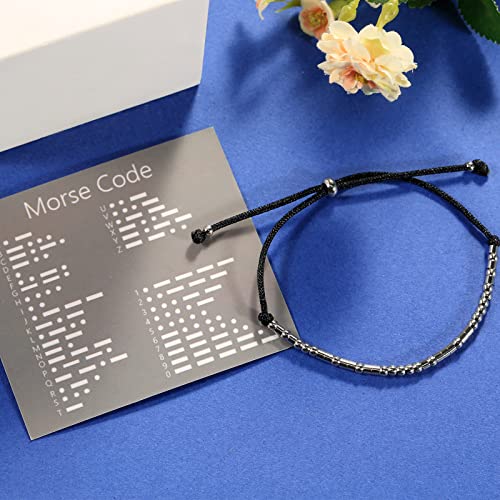 ASELFAD Morse Code Bracelets for Women, Funny Best Friend Birthday Gifts for Women Friendship Bracelets, Inspirational Jewelry, Teen Girl Gifts Trendy Stuff - style: Always In My Heart