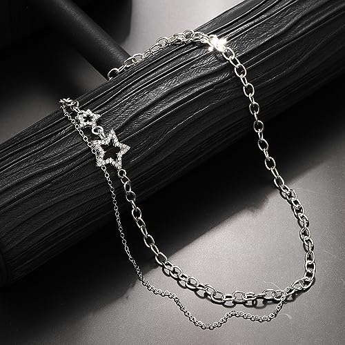 73 Pcs Gold Jewelry Set with 6Pcs Layered Necklace, 11 Pcs anklet and 7Pcs Earring Ear Cuff,12Hoop Earrings ,15pcs Rings,21pcs stud earrings Jewerly set for Women Pack for Friendship Party Gift - style: AA silver