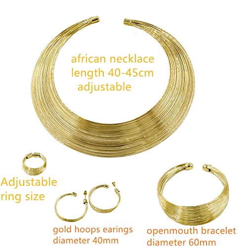 Fashion Crystal Jewelry Set Gold Plated Jewelry Weddings Dubai Gold Necklace Earrings Set Gift - color: multi layers
