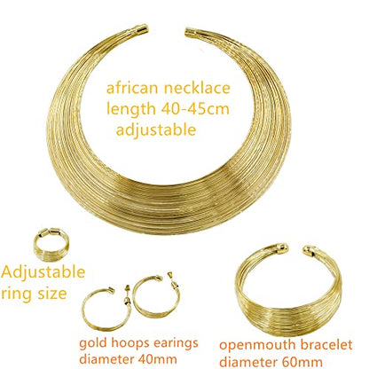 Fashion Crystal Jewelry Set Gold Plated Jewelry Weddings Dubai Gold Necklace Earrings Set Gift - color: multi layers