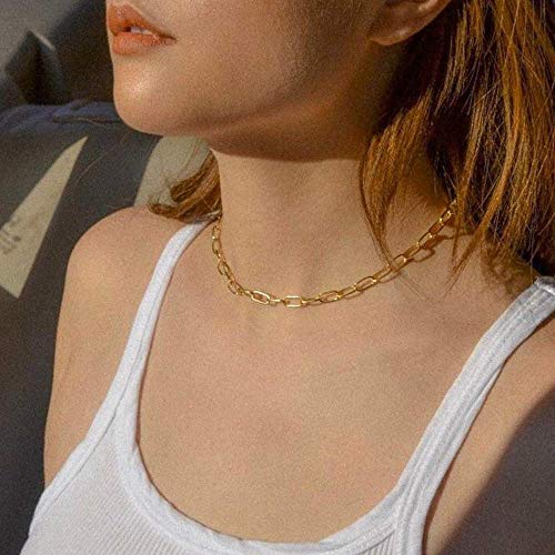 Turandoss Dainty Gold Choker Necklaces for Women - 14K Gold Plated Handmade Medallion Snake Link Chain Cross Star Moon Adjustable Simple Choker Necklaces for Women Jewelry - style: "Link Chain&Medallion