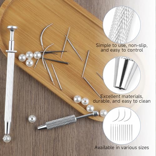 Piercing Tapered Ball Grabbing Tool for Changing Jewelry - 14G 16G 18G 20G Stainless Steel Flat Back Earring Applicator with Threaded, Internal Threaded, External Threaded Body Piercing Insertion Needle Kit for Ear Nose Navel Nipple Lip Eyebrow Tongue