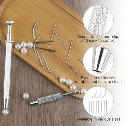 Piercing Tapered Ball Grabbing Tool for Changing Jewelry - 14G 16G 18G 20G Stainless Steel Flat Back Earring Applicator with Threaded, Internal Threaded, External Threaded Body Piercing Insertion Needle Kit for Ear Nose Navel Nipple Lip Eyebrow Tongue