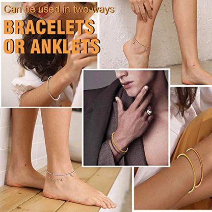 ChainsHouse Stainless Steel Herringbone Flat Chain Bracelets for Women,18K Gold/Rose Gold/Black Metal Paperclip/Snake/Cuban/Figaro Sterling Silver Link Charm Bracelet, 16+5cm Adjustable, With Gift Box - color: d. snake-stainless