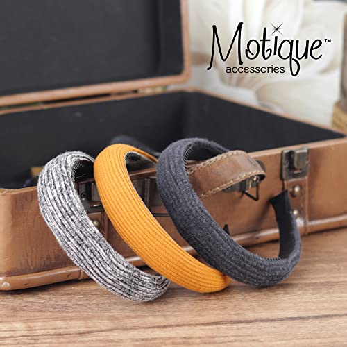 1 Inch Ribbed Cotton Padded Headband - Camel - color: Camel