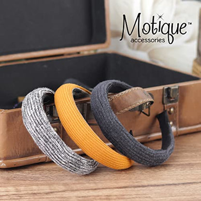 1 Inch Ribbed Cotton Padded Headband - Camel - color: Camel