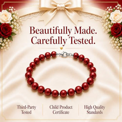 Baby Crystals Personalized Red Bracelet for Protection –Baby Jewelry for Girls | 14K Gold-Plated or Sterling Silver Initial Charm Bracelet | Baptism, Birthday Gifts - style: Red Single