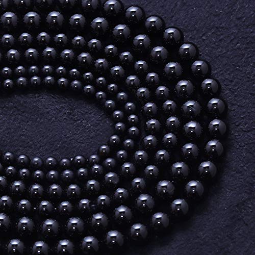 Natural Stone Beads 8mm Black Polished Round Smooth Agates Gemstone Beads for Jewelry Making 15 Inch(Black Onyx,8mm) - color: Black Onyx, size: 8mm