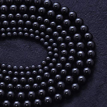 Natural Stone Beads 8mm Black Polished Round Smooth Agates Gemstone Beads for Jewelry Making 15 Inch(Black Onyx,8mm) - color: Black Onyx, size: 8mm