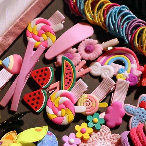 YANRONG Hair Accessories Set (1189PCS) - Candy Colors Eco-friendly Nylon Hair Ties, Disposable Rubber Bands, Hair Bands, and Hair Clips for Women and Girls - Pink - color: Pink
