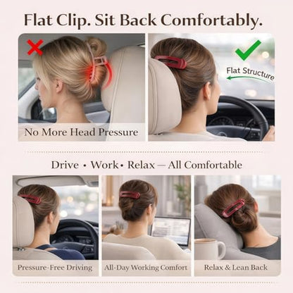 4.5" Lay Down Flat Hair Claw Clips for Driving Yoga Gifts, 4 Pcs | Large French Clips Duckbill Alligator Hair Accessories Side Slide Barrettes for Thin Fine Long/Mediun Thick Hair