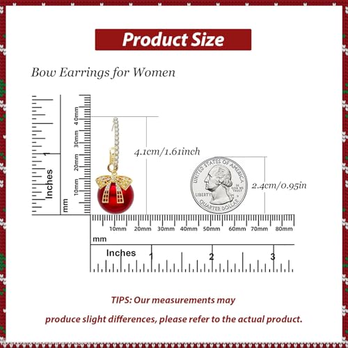 Bow Earrings Red Earrings for Women Dangle Cute Earrings Red Stuff Jewelry Outfits Accessories Gifts for Girls - color: A4:red bow earrings