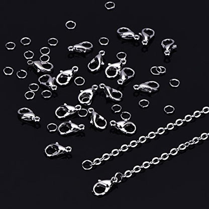 Outus 33 Feet Stainless Steel Chain Silver DIY Link Necklaces Chains with 20 Lobster Clasps and 30 Jump Rings for Jewelry Making (2.5 Mm) - size: 2.5 mm Wide