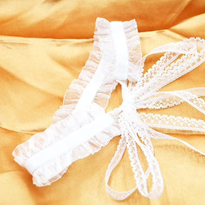 MOMOCAT Lace Choker Necklace for Women Bridal 90s Gothic Tatoo Choker Collar Kawaii Chocker Necklace Flower Ribbon Lolita Accessories - color: White