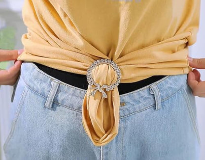 3 Pack Metal Tshirt Clips and Rings 1.9 Inch Large T-shirt Clip Scarf Ring for Girl Women - color: silver