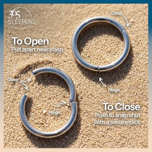 365 Sleepers 2Pcs G23 Titanium 18G (Standard Fit) Hinged Segment Ring Hoop – Implant Grade Nickel Free Septum Nose Lip Helix Tragus Earring Body Piercing Jewelry, 6mm- 13mm - style: 8mm Rose