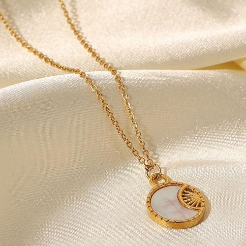 Unisex Celestial Gold Pendant Necklaces, Sun/Moon/Star/Angle Celestial Elements Unisex Choker Gold Lover Chains for Men and Women Jewelry - color: Gold Chain - Sun #2