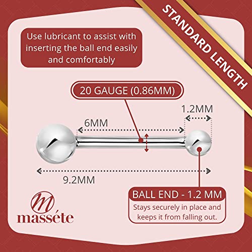 Massete 18k 14k Gold Nose Ring - 20g Nose Stud, Hypoallergenic Threadless Piercings for Women Men, Yellow White Rose Real Gold Standard or Long Nose Rings Studs, CZ or Ball Nose Piercing Jewelry - color: Simulated Diamond & Ball - 14k White Gold - 2 Pack,