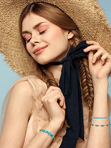 Inbagi Turquoise Bracelet for Women Leather Bracelet Western Jewelry for Women (Fresh) - style: Fresh
