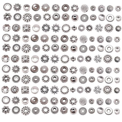 stino 270Pcs Silver Metal Spacer Beads for Jewelry Making, Bracelet Earrings Necklace Findings & Supplies 512 (Flat Disc (270PCs)) - color: Flat Disc (270PCs)