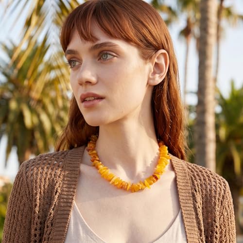 Elegance 11 designs Chunky Heart Necklace for Women, Colorful Acrylic Beaded Statement Puff Heart Necklace, Cute Boho Y2K Choker Necklace for Gift Jewelry - color: Yellow