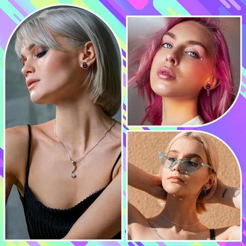 JieyueJewelry 50/54 Pcs Ear Stretching Kit 14G-00G | Acrylic Tapers & Plugs with Silicone Tunnels, Ear Gauges Expander Set Body Piercing Jewelry for Women and Men - color: Colorful Point