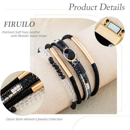 Charm Bracelet Silver Cartoon Friendship Bracelets Stainless Steel Adjustable Bangles for Women Blue - color: B-Black