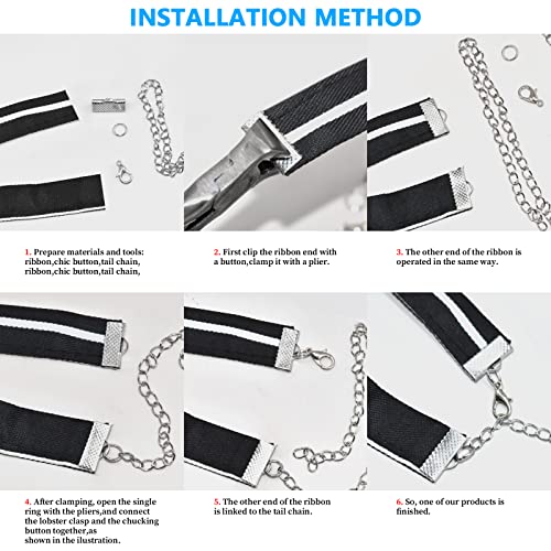Jewelry Making DIY Kit Accessories, Jewelry Repair Tool Set with Ribbon Crimp Ends, Lobster Clasps, Head Pins, Eye Pins, Jump Rings, Extender Chain, Teardrop Dangle End Beads, Cord Crimp End Tips