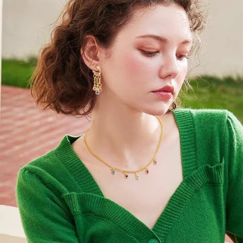 Beadthoven 20pcs Real 18K Gold Plated Round Crystal Charm Pendants Cubic Zirconia Crystal Charm Beads with Jump Ring for DIY Jewelry Making Necklace Choker Earrings Tiny Dangle Accessories - color: Round-Mixed
