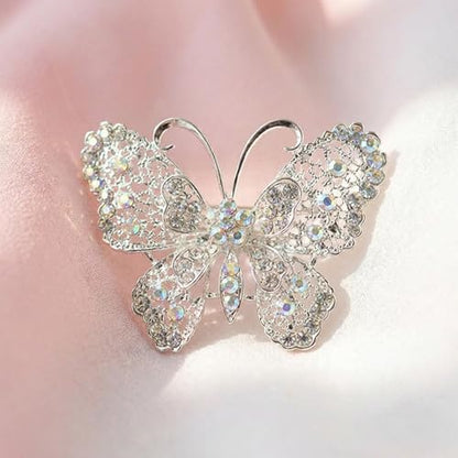 Sparkling Butterfly Brooch Pin for Women, Elegant Butterfly Lapel Pins,Rhinestone Animal Shape Brooch,Crystal Insect Lapel Pin,Dress Accessories Jewelry Gift for Women Daily Decoration