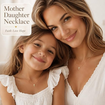 Poxtex Cross Necklace for Women Teen Girls, Dainty 14K Gold Silver Plated Cross Choker Jewelry Non Tarnish Waterproof Cute Simple Small Necklace Christian Baptism Religious Faith Jewelry Gifts - color: 01 Tiny Cross - Gold