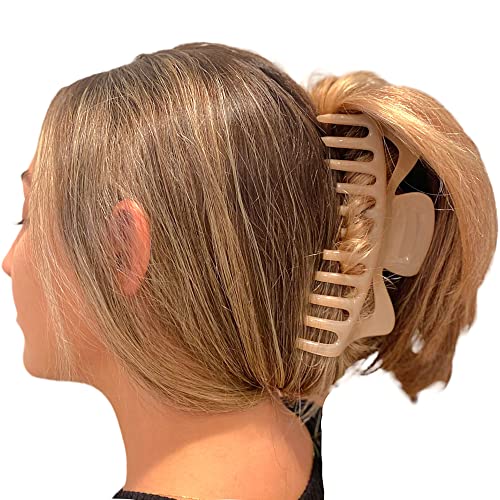 Camila Paris CP2887 French Large Hair Clips for Women Thick Hair for Long Curly Wavy Hair, Girls Hair Claw Clip, Durable Styling Big Claw Clip for Thick Hair, Strong Hold No Slip Grip, Made in France - color: Beige 6"