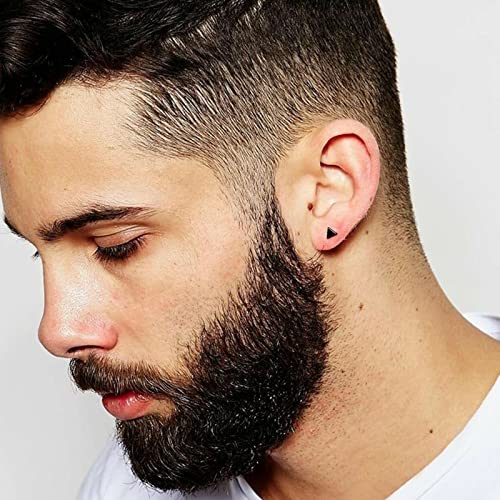 EPIRORA Sterling Silver Stud Earrings for Women Men- 4 Pairs of Hypoallergenic Simple Geometric Small Stud Earring Set Tiny Circle Triangle Square Bar Stud Earrings Mini Cartilage Tragus Earrings - style: Style 1- Black Gold