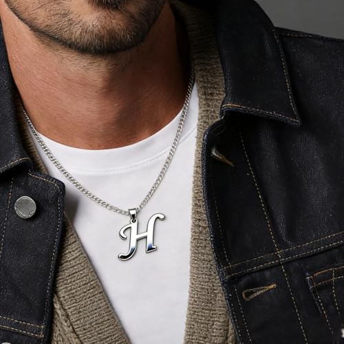 Stainless Steel Initial Letter Connector Charms Alphabet Pendant Diy Craft for Jewelry Making Necklaces Bracelets Keychain - color: Stainless Steel H