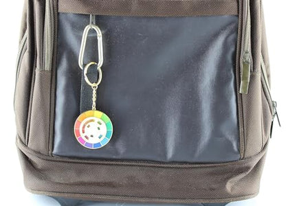 Color Wheel Pin Enamel brooch Spinning Wheel Christmas Gift art pin backpack lapel kawaii pins - style: colour wheel keychain-white+black