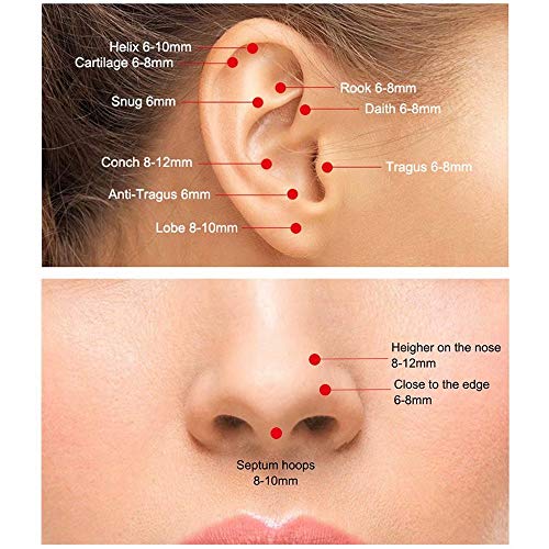 Nose Rings Hoop, 316L Surgical Steel 20G 18G 16G 14G Hypoallergenic Nose Rings Septum Cartilage Hoop Earring Conch Piercing Jewelry for Women, Diameter 5mm to 14mm, Gold, Rose Gold, Silver, Black - style: 1pcs, Gold, 16g, Diameter: 9mm
