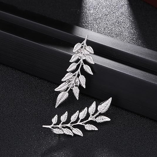 5 Pairs Retro Hollow Pattern Shirt Collar Brooches For Women And Men Gold Plated Triangle & Simple Elegant Double Leaf Collar Pin Brooches Gold Silver Plant Brooch Jewelry - style: Silver leaf