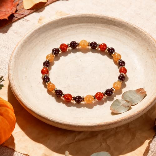 Beaded Necklaces for Women 3Pcs Colorful Boho Gemstone Bead Choker Summer Natural Stone Surfer Beach Bead Necklace Bracelets Earring Set Handmade Jewelry for Women Gift Jewelry Sets - color: Red