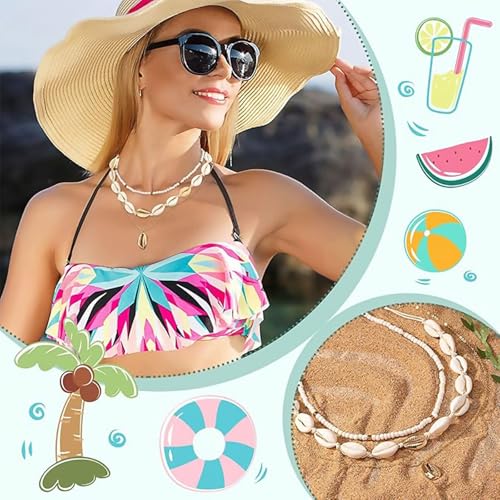 YANCHUN Layered Necklaces for Women Gold Necklace Stack Star Heart Choker Dainty Necklace Love Heart Chain Jewelry Gifts for Women - color: ZA-seashell