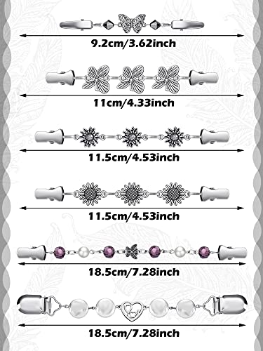 Hicarer 6 Pieces Vintage Shirt Dress Cardigan Clip, Waist Clip for Women, Sweater Shawl Brooch Jacket for Clothing - style: Retro