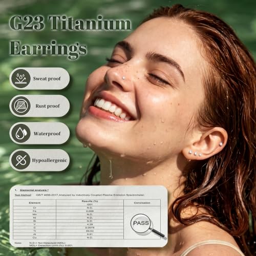 G23 Implant Grade Titanium Flat Back Earrings 16G/18G/20G | 3 Pairs Astm F136 Hypoallergenic Flatback Earrings Internally Threaded Studs for Nose, Helix, Tragus, Conch, Labret Piercing - color: Silver, size: 18G(1.0MM) Bar-6/7/8mm & CZ-2/3/4mm