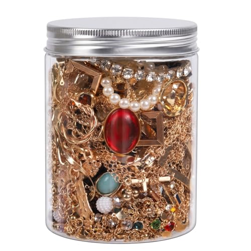 Mystery Jewelry Jar for Women - 40-52 Pcs Surprise Jewelry Jar for Her, Gothic Vintage Boho Jewelry Bundle Box with Earrings Rings Bracelets Necklaces, Halloween Christmas Birthday Gifts - color: Gold Vintage