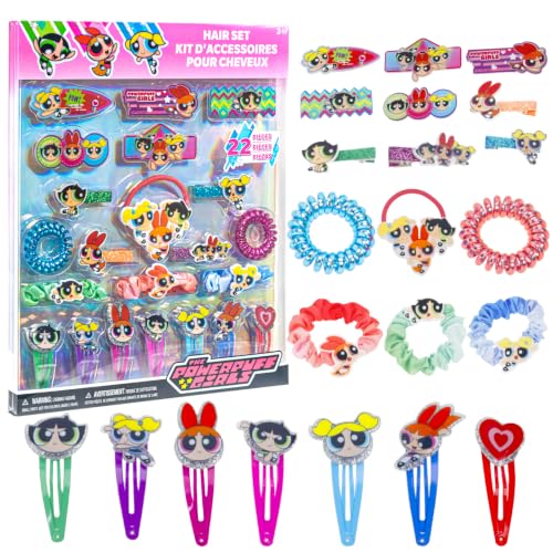 Powerpuff Girls Hair Accessories Set with Hair Clips & Bows - color: Powerpuff Girls