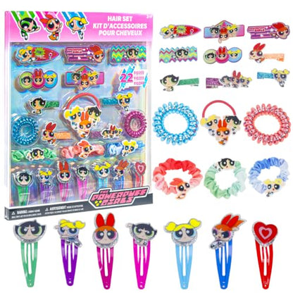 Powerpuff Girls Hair Accessories Set with Hair Clips & Bows - color: Powerpuff Girls