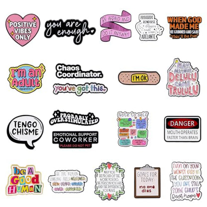 4/6/9/10/12/16/20PCS Cute Enamel Pins Bulk Set, Art Aesthetic Lapel Brooches, Humorous Quote Pins for Backpacks Jackets Hats Bags, Novelty Cool Badges for Women, Men, Teens, Kids - style: 20pcs B