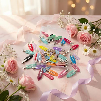 50 Pcs No Crease Hair Clips for Women Styling | Multicolor Styling Essentials for Makeup Application & Hair Styling, Cute Hair Clip Set
