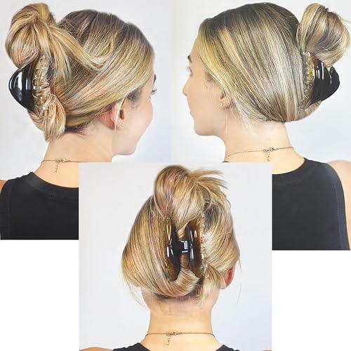 Camila Paris CP2379 French Hair Clips for Women, 3.75" Large Claw Clip Strong Hold All Day, Girl Large Claw Clips for Thick Hair, No Damage No Slip Flat Clip for Women. Made in France - color: Clear