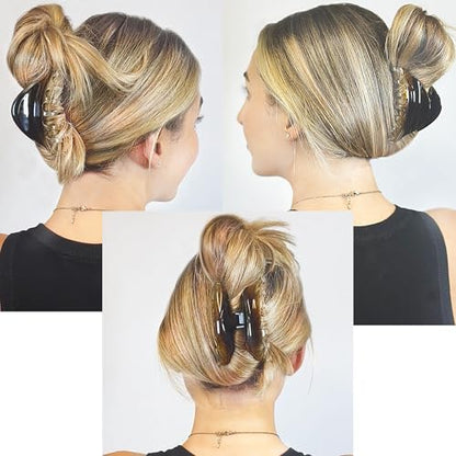 Camila Paris CP2379 French Hair Clips for Women, 3.75" Large Claw Clip Strong Hold All Day, Girl Large Claw Clips for Thick Hair, No Damage No Slip Flat Clip for Women. Made in France - color: Clear