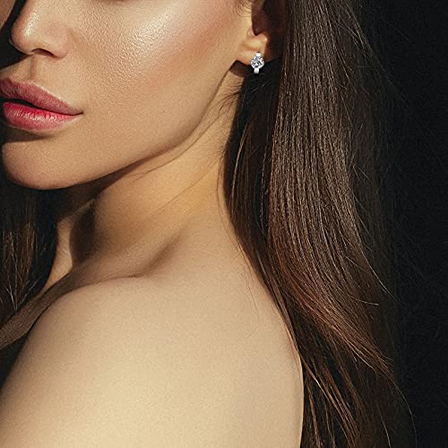 Tiny Huggie hoop Earrings for Women | 14k Gold Plated, Mini Round Cubic Zirconia, Small Simulated Diamond Huggies, Hypoallergenic Jewelry Gifts - color: White Gold